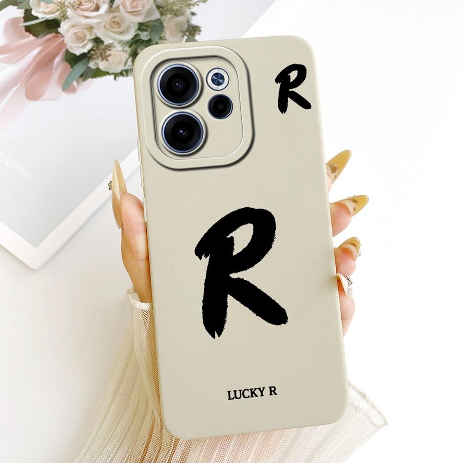For OPPO Reno15 F 15FS 5G CPH2801 Lucky Initial Letter Phone Case For Oppo Reno15F 15 FS Soft Silicone Shockproof Cases Bumpers