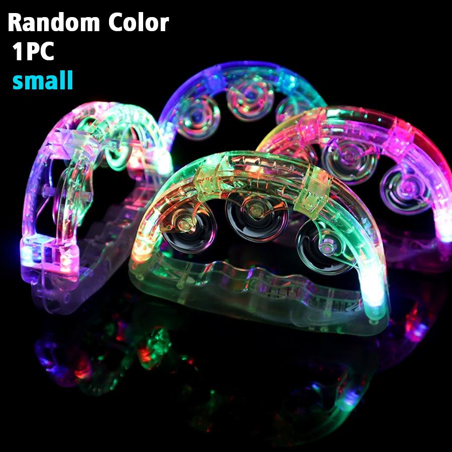 Tambourine Flashing Rattles - Colorful LED Handheld Musical Toy for Party Supplies, Birthday/Anniversary/Christmas Camping Gifts