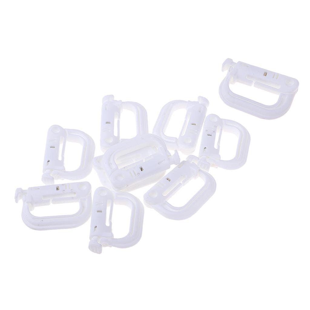 10pcs D-ring molle Locking webbing buckle carabiner Climbing hook белый