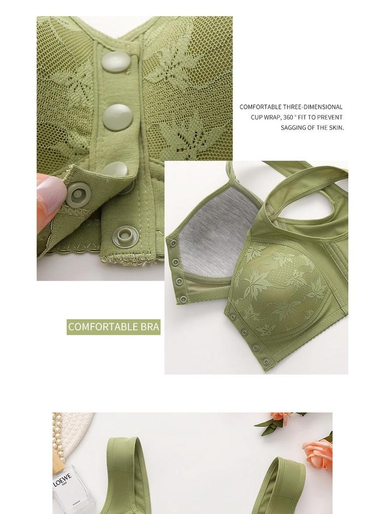 Wire-Free Plus Size Front-Closure Vest-Style Bra for Women