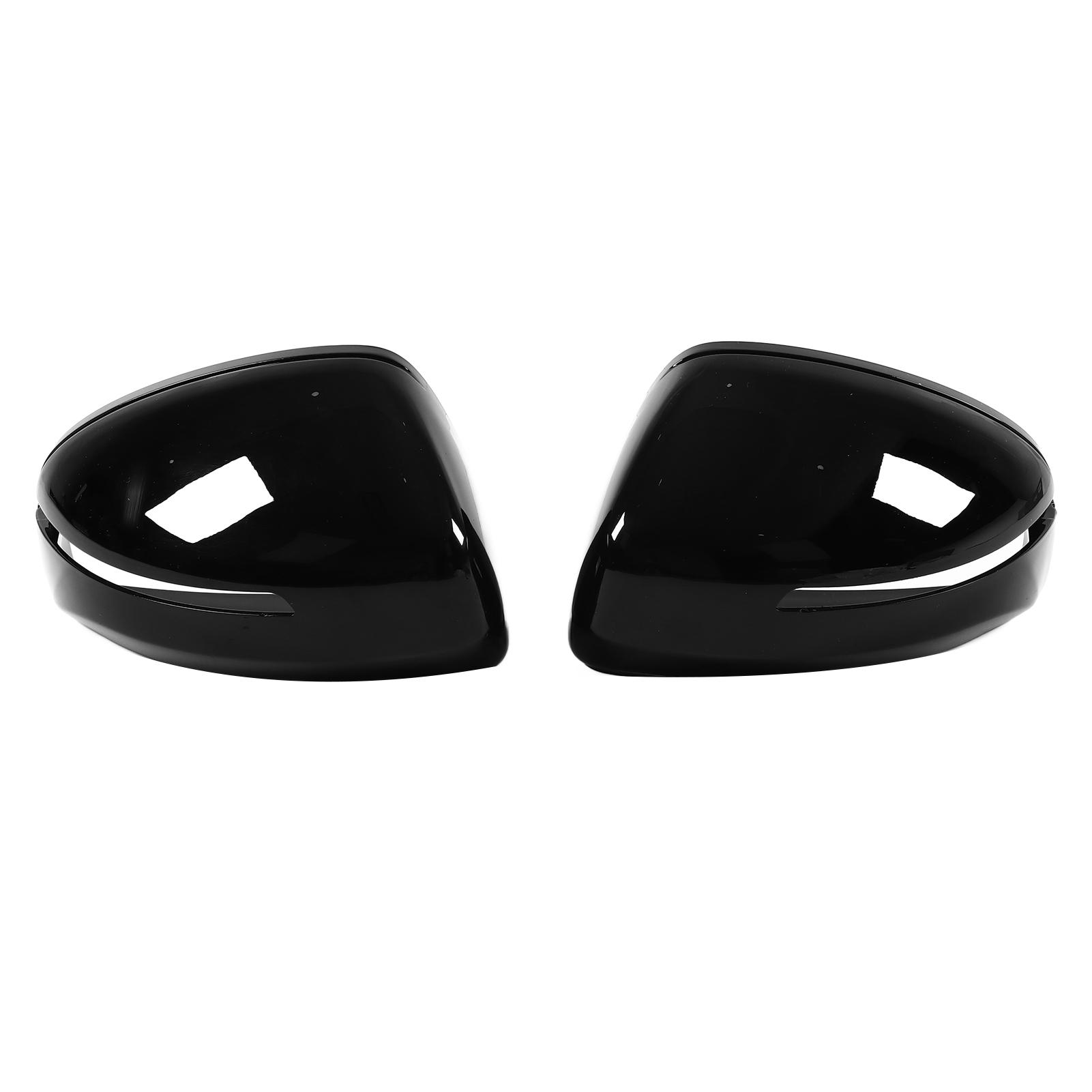 2pcs Left Right Rearview Mirror Cover Trim Gloss Black Side Wing Mirror Caps Replacement for TT TTS TTRS MK2 R8