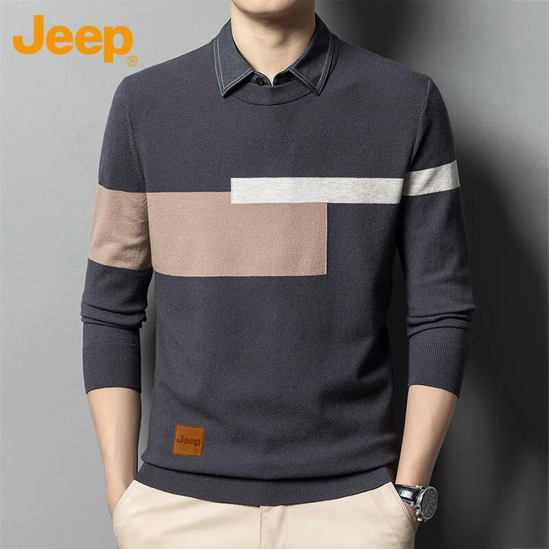 

Jeep Мужской вязаный свитер-двойка 3XL