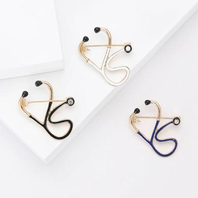 Fashion Creative Alloy Enamel Stethoscope Brooch Medical Series Men'S And Women'S Clothing Corsage Ornament Pin