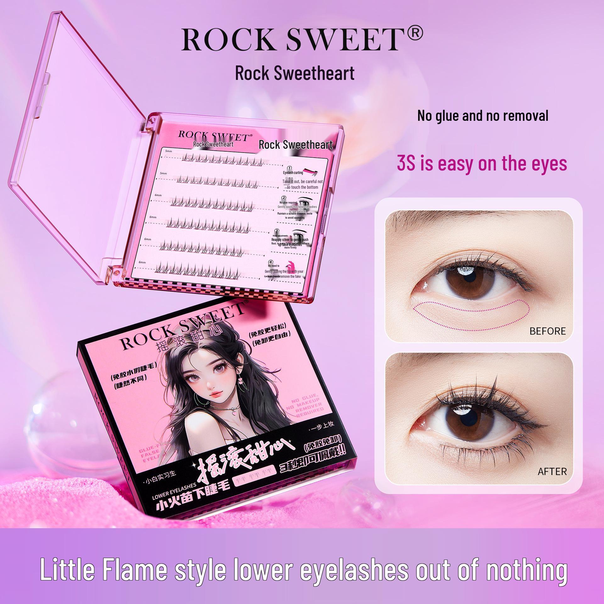 

Sweetheart No-Glue Self-Adhesive Natural-Look False Eyelashes with Transparent Band Single Box