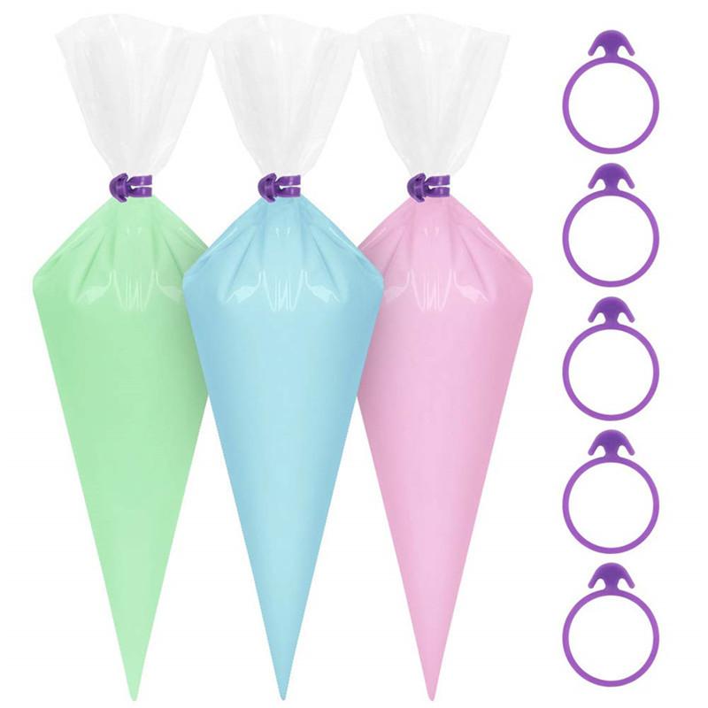 10PCS Silicone Retaining Ring Holder Pastry Bags Cable Tie Sealing Ring Fix 10 Decorative Flower Bag Retaining Ring Cake Tools