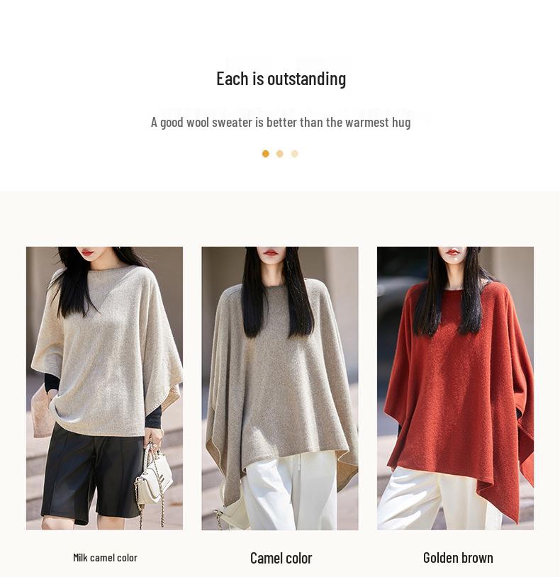 Women's One-Shoulder Wool Cardigan Shawl - Niche Casual Style Sweater