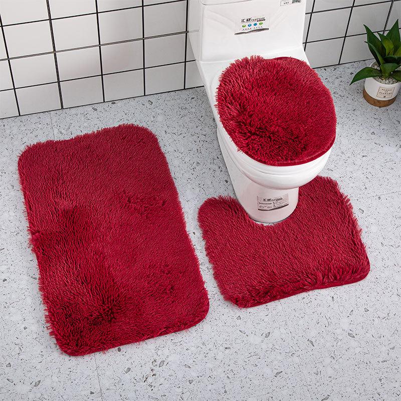 3Pcs/Set Tie-Dye Bathroom Mat Set Colorful Non-slip Bath WC Carpets Rectangle U-shape Bathroom Toilet Rugs and Lid Cover Kit