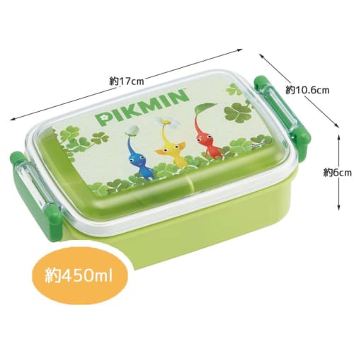 Skater Children's Lunch Box, 450ml, with a Soft Dome-Shaped Lid, Single Tier, Made In Japan, Pikmin Design, for Boys and Girls (RBF3ANAG-A)