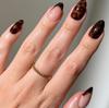 New Manicure Nail Film European and American Spice Girls Style Leopard Print Smudge Design French Short Almond Nail Wearing Armor