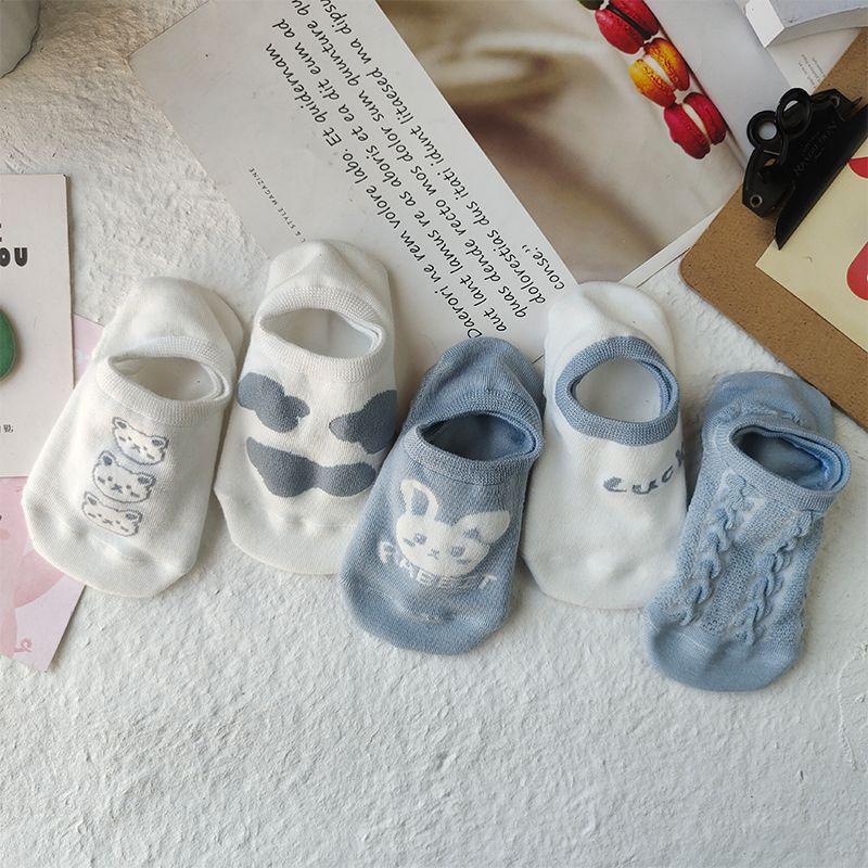 5 Pairs of Socks: Women's Spring and Summer Short Socks, Cartoon Shallow Mouth Invisible Socks, Summer Thin Breathable Women's Boat Socks