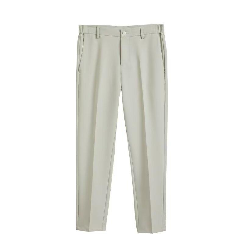 New Korean version of small trousers men's suit pants spring and autumn and summer drape men's pants slim straight casual long pants trend