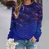 European And American Style 2024 New Round Neck Sweatshirt With Colorful Printed Contrasting Shoulder SleevesWA2