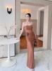 French retro tube top dress women's three-dimensional flower waist thin neckline perspective chest wrap hip long dress white