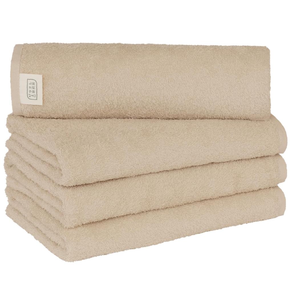 Towel Laboratory Reason for Bath Set of Easy to JapanTechnology [The Lightness] #006 Towels, Beige/Flaxen, 4, Quick-Drying, Thin, Wring,