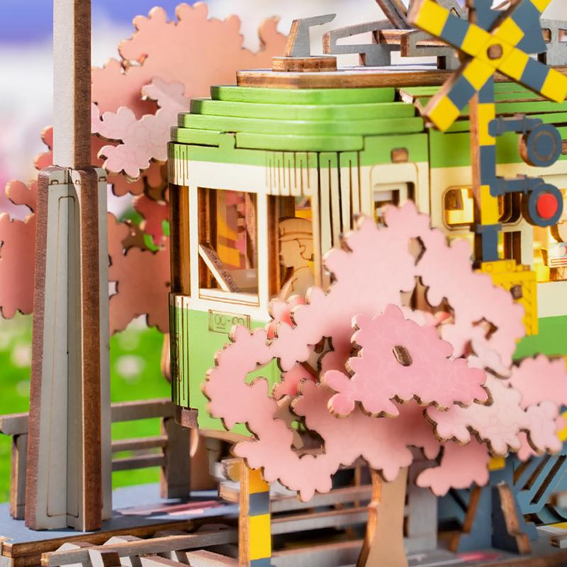 Sakura Journey Wooden Assemble Car Eco-friendly 3D Wooden Puzzle for Kids Funny Toys Building Block Kits