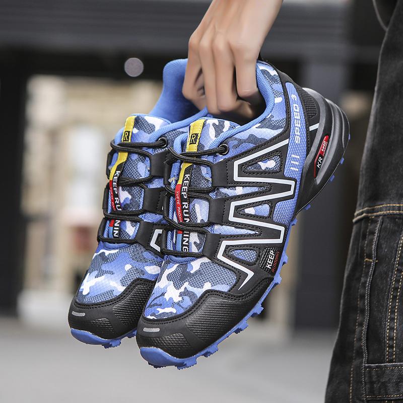 Men Hiking Shoes Outdoor Trail Running Shoes Mesh Breathable Hiking Training Shoes Large Size 40-47 Casual Sports Jogging Shoes