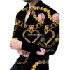 Stylish Chain Pattern Long Sleeve Shirt, Trendy Fashion Essential