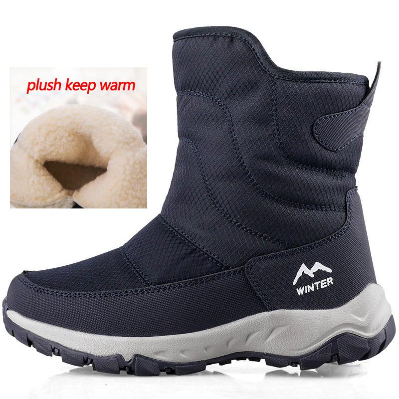 2024 Winter Boots For Men Women Plush Keep Warm Snow Boots Outdoors Hiking Boots Cotton Shoes Wear-Resisting Non-Slip Men Boots