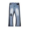 New Style Splatter Patchwork Cargo Pants American Style High Street Micro Flare Casual Trousers