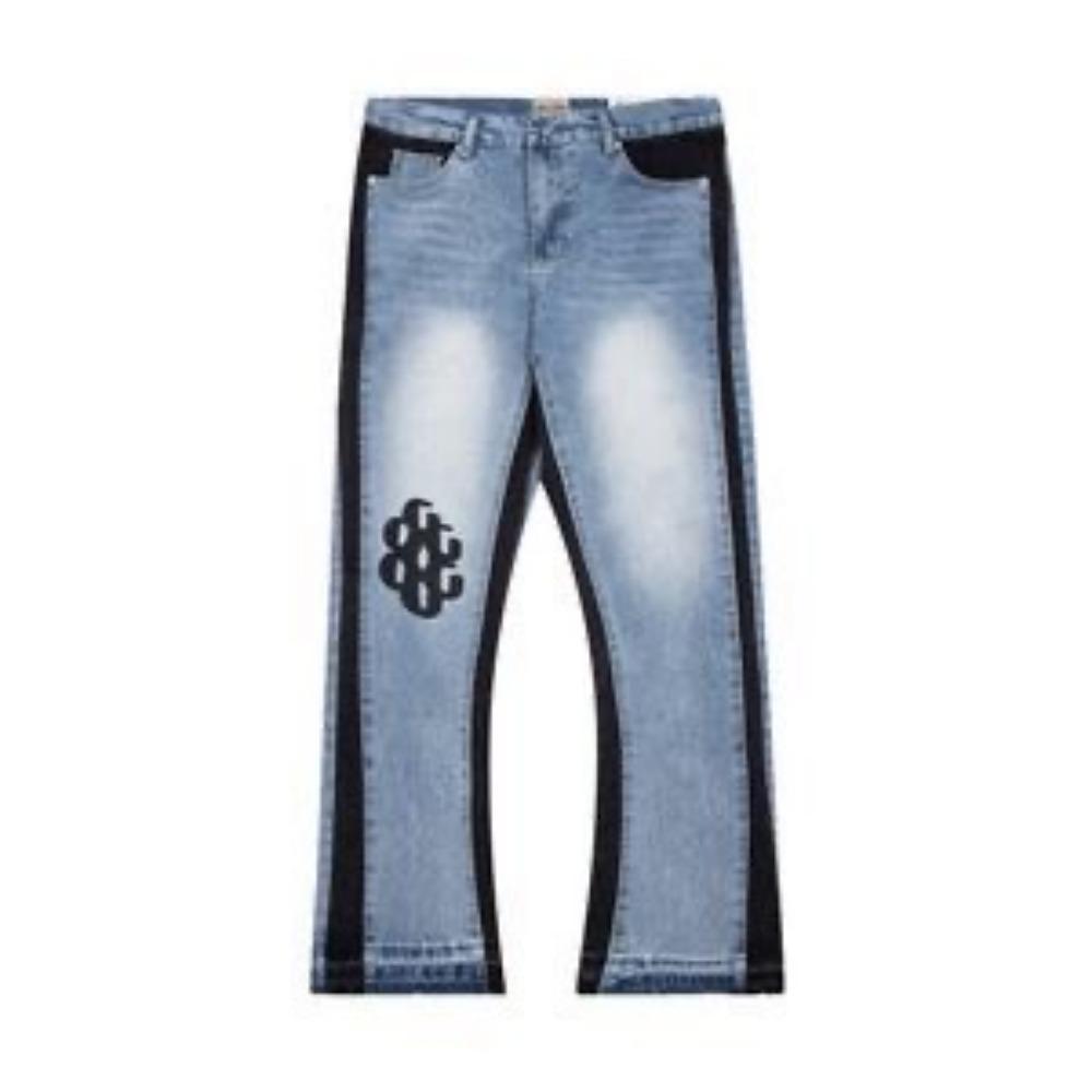 New Style Splatter Patchwork Cargo Pants American Style High Street Micro Flare Casual Trousers