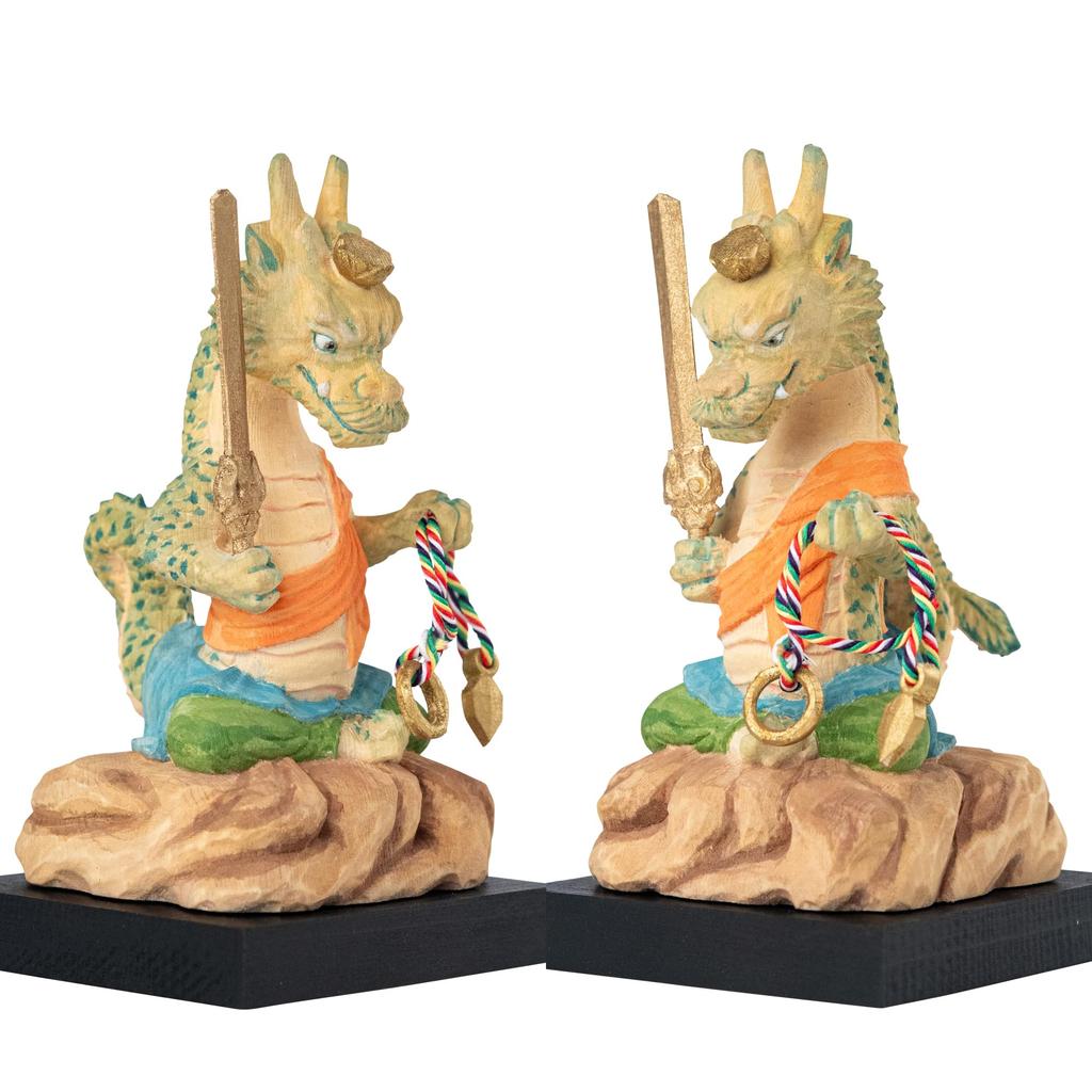 Fudoson Cat Dragon Fudoson Hinoki Guardian deity of those born in the Year of the Wood Buddhist Lucky Ornament Tatsufudouson "Mitsukami Prayer"