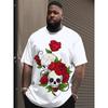 3D Letter Skull Printed Short Sleeved T-shirt for Casual Sports Summer Outdoor Men's T-shirts