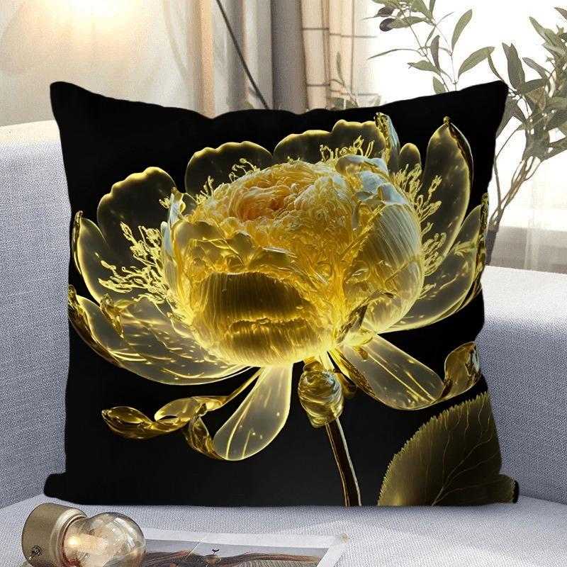 Fantasy Flower Pattern Decorative Pillowcase Living Room Bedroom Square Cushion Pillowcase