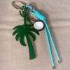 Colorful Coconut Tree Keyring Travel Accessory Alloy And Leather Rope Keychain With Summer Island Accent