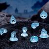 50pcs Cartoon Halloween Luminous Water Elf Figurine Waterdrop Statue Toy Micro Landscape Ornaments