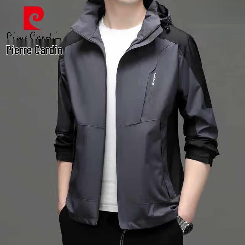 

Pierre Cardin Men s Autumn Hooded Spliced Jacket L