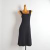 Solid Simple Sleeveless Knitted Cami One Piece Dress Women Clothing Early Autumn New Waist Hugging Slimming Sheath A- Line Skirt