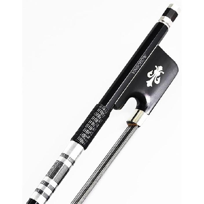 New Model 4/4 Full Size Viola Bow Advanced Carbon fiber Bow with Black Hair and White Hair Mixed Unique Design