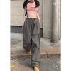 New Women's Cargo Pants, High Waist Wide Leg Straight Casual Trousers with Quick-Dry Fabric, Lightweight Summer American Retro Joggers