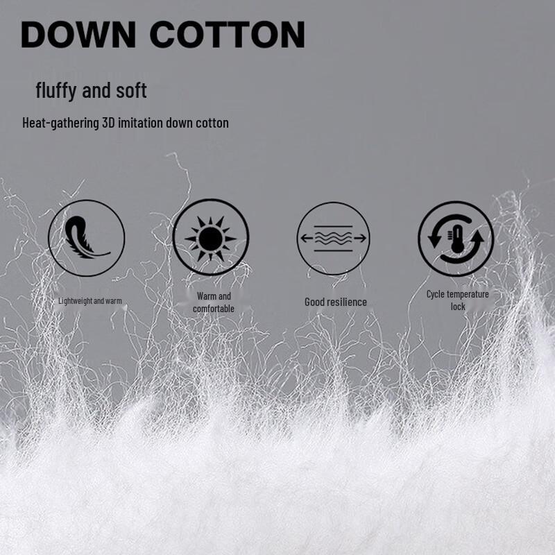 JEANSWEST Unisex Faux Two-Piece Hooded Puffer Jacket