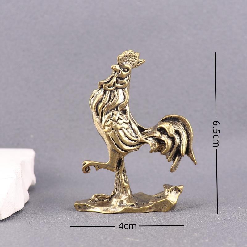 Metall Hahn Figur Hühnerstatue Feng Shui Glücksbringer Dekoration Ornament Haus Büro Dekorationen Sammlungen Geschenk