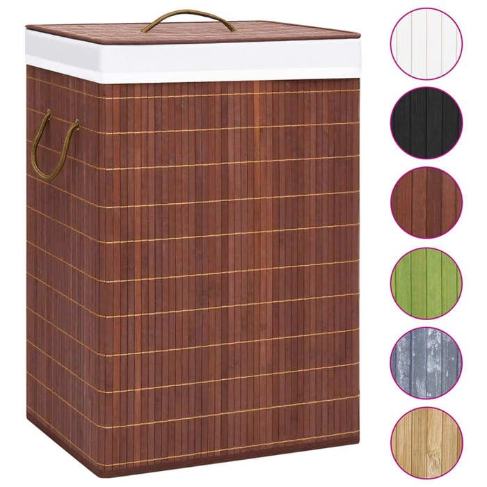 VidaXL Panier à linge avec 2 sections bambou marron 72 L 320747