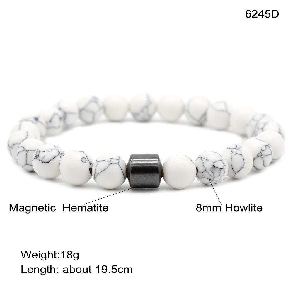 Tiger Eye & Volcanic Stone Men's Magnetic Hematite Beaded Bracelet