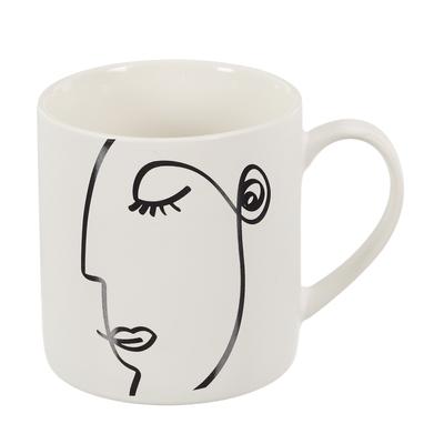 [A1231] - 'Arty' siyah beyaz seramik kupa - 90x90 mm (35 cl)