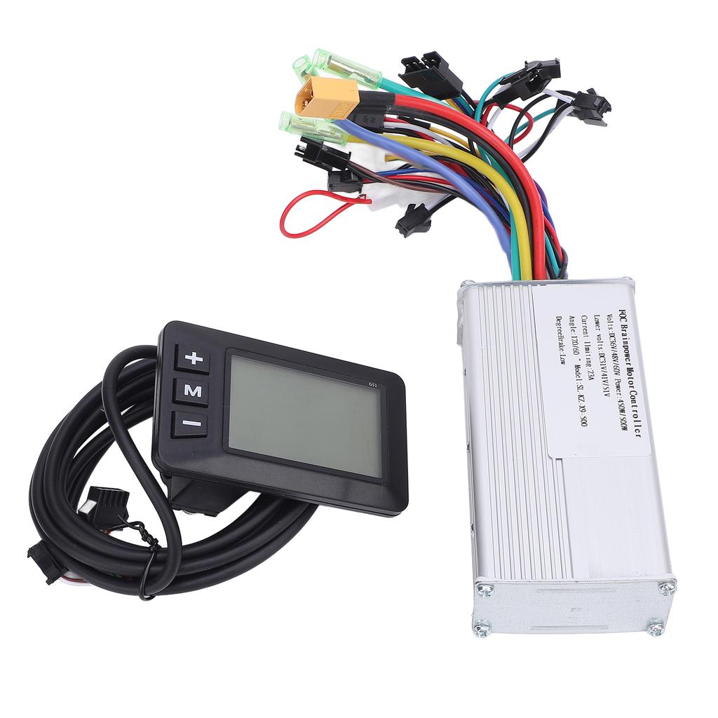 36V 48V 60V 450W 500W Motor Controller Kit Sine Wave Brushless Controller with G51 Display Panel for Conversion