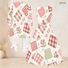 Women Plus Size Two Piece Set Geometric Printed 3 4 Sleeve Draped Cardigan Sleeveless Round Neck Tie Waist Flared Dress