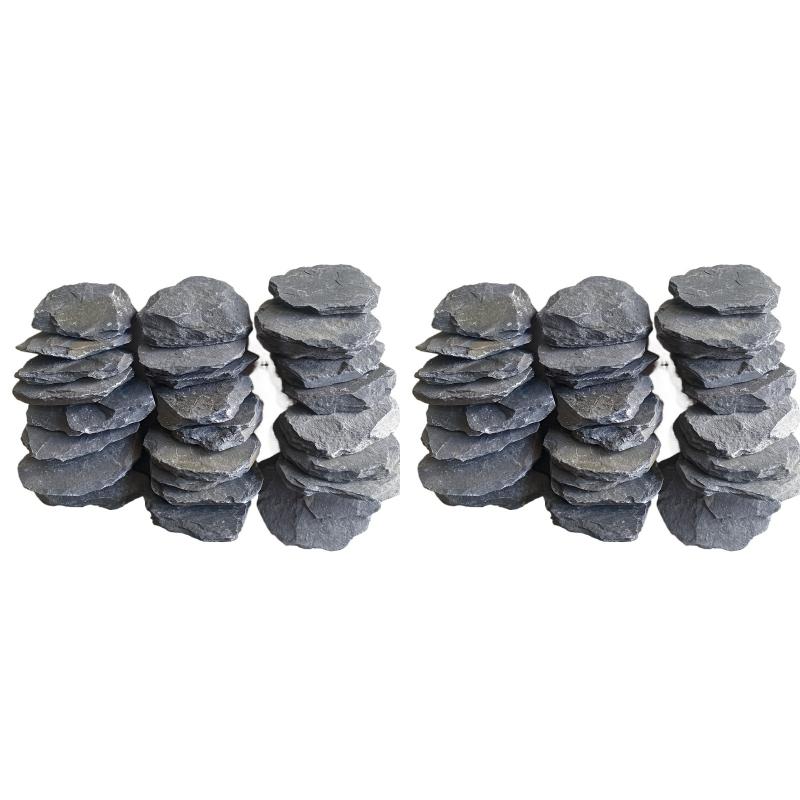 25/50pcs 5cm Small Natural Slate Rocks for Water Feature Design Fish Tanks Planters Garden DIY Aquariums Reptile Cage Decoration