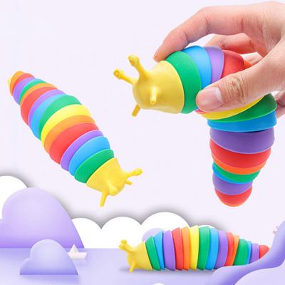 Umweltfreundliches, niedliches 3D-Spielzeug, das Langeweile aus Kunststoff lindert und Kinder sensorische Slug-Zappelspielzeug-Partygeschenke zusammendrückt