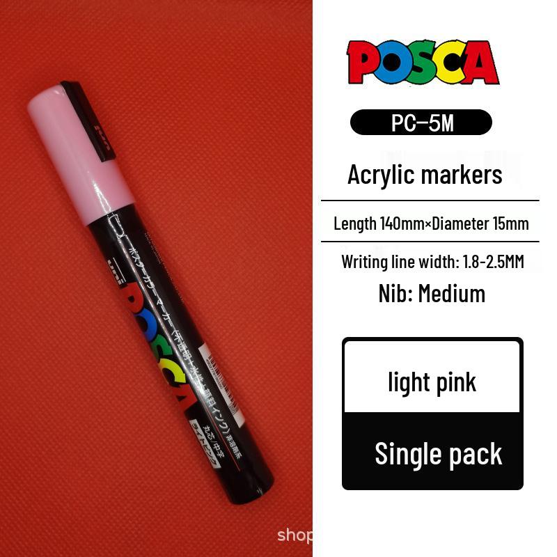 Mitsubishi POSCA PC-5M Wasserbasierter Poster- & Graffiti-Stift, Mittlere Spitze (1,8-2,5 mm), 17 Farben