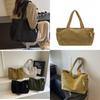 Simple Solid Color Large Capacity Women Corduroy Shoulder Tote Bag For Daily Use
