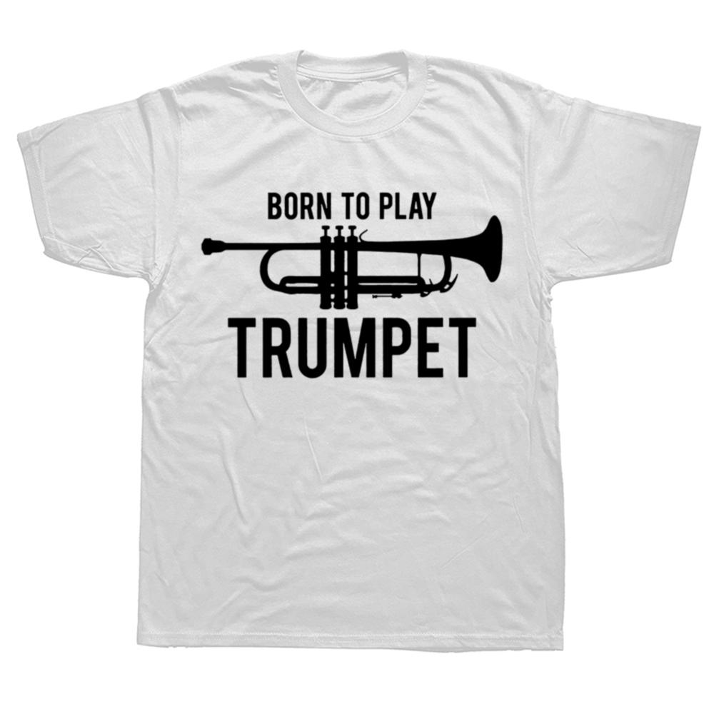 Funny I Destroy Silence T Shirts Summer Graphic Cotton Streetwear Short Sleeve Trumpet Player Art Gifts Tshirt Mens Clothing