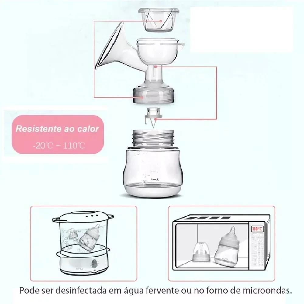 Přenosná elektrická odsávačka mateřského mléka odsávačka mléka s LED obrazovkou pro kojení Nízká hlučnost Láhev na mléko 180 ml Bez BPA