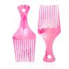 2 PCS Pink Hair Picks for Women, Wide Tooth Hair Pick Comb, Hanging Pick Combs for Curls Women Men