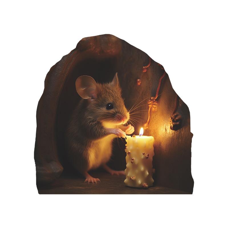 Cute 3D-style Cartoon Mouse Hole Wall Sticker Kitchen Living Room Kid Bedroom Wall Corner Decal Creative Fun Interior Decoration