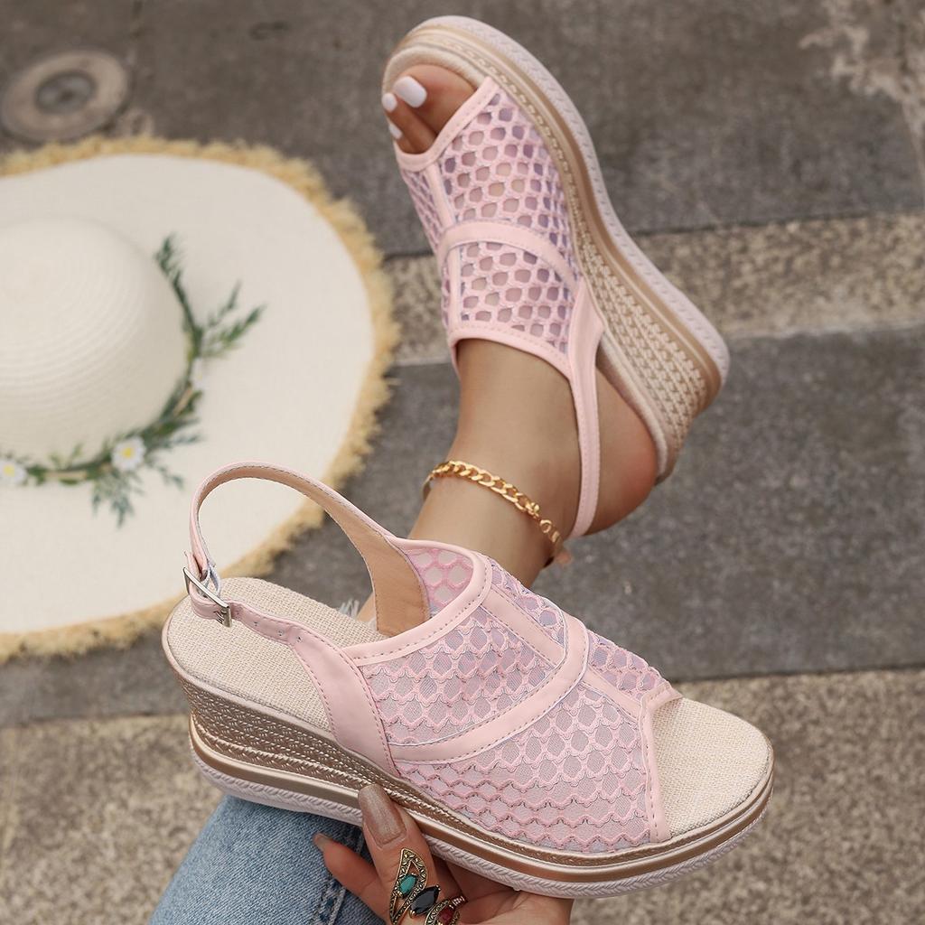 New Summer Fashion Sandals Wedge-heeled Waterproof Platform Thick-soled Roman Platform-soled Sandals Large Size Women's Shoes