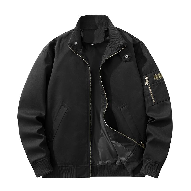 Vintage Casual Jacket American Fashion Brand Spring and Autumn Washed Pure Cotton New Stand Up Collar Sportswear Men's Jacket